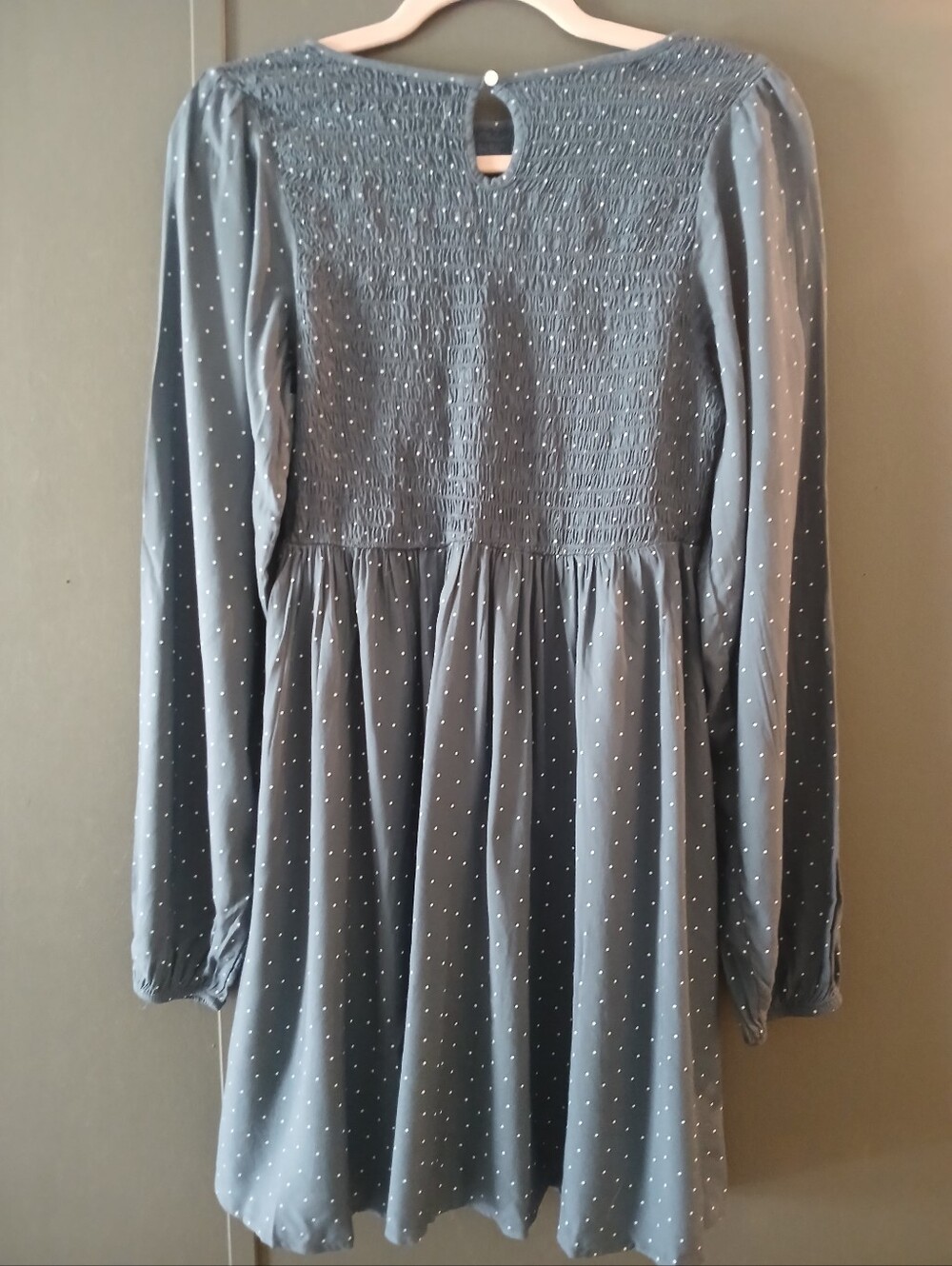 Juniors' SO Smocked Long Sleeve Mini Dress M - Picture 3 of 5